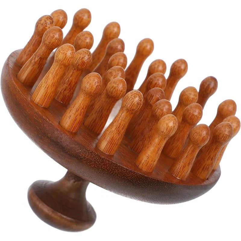 Sandalwood Wide Tooth Comb with Rounded Tips - Gentle Hair Detangling & Care Tool
