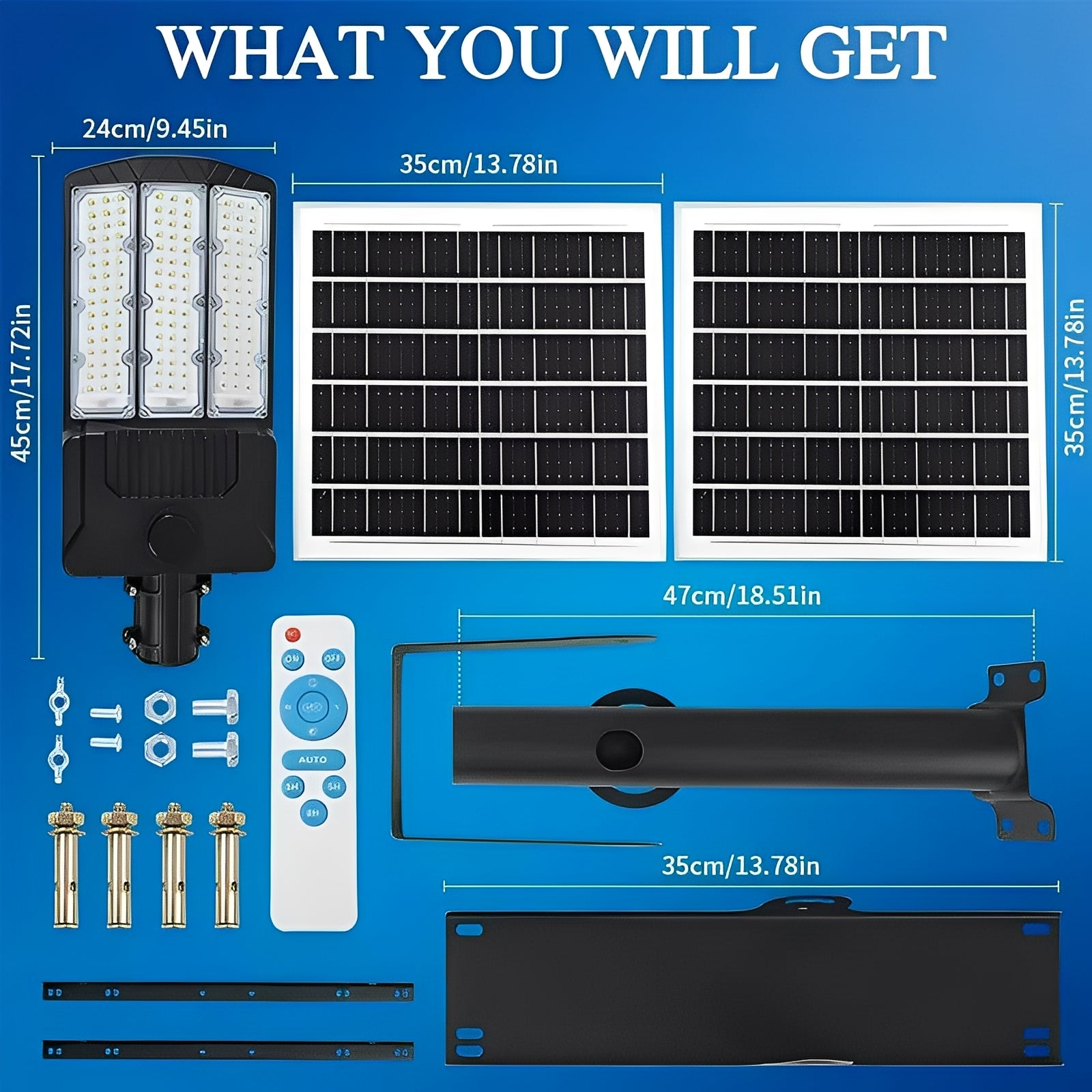 High-Efficiency Solar Powered LED Flood Light with Motion Sensor & Dual Solar Panels - Bright Outdoor Security Lighting