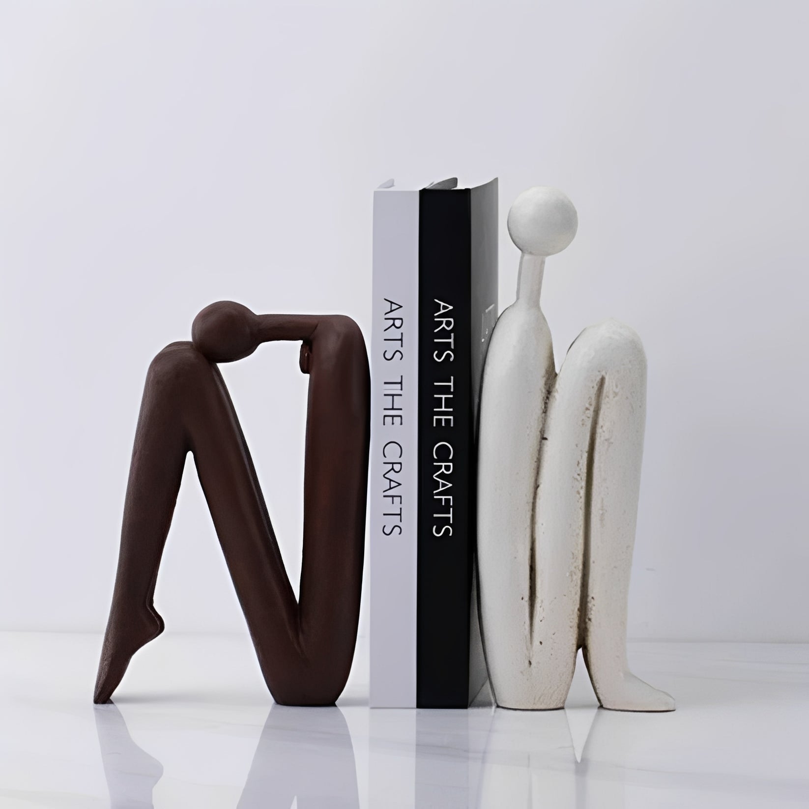 Elegant Polyresin Decorative Bookends - Set of 2 for Home & Office Organization