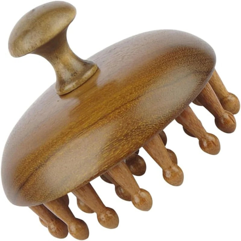 Sandalwood Wide Tooth Comb with Rounded Tips - Gentle Hair Detangling & Care Tool
