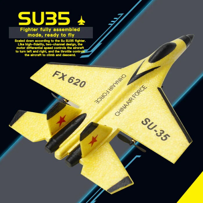 SU35 Electric RC Plane - 2.4GHz Remote Control Aircraft with LED Lights for Ultimate Flight Experience