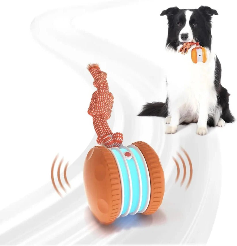 Automatic Rolling Ball Toy for Dogs - Interactive 2-Piece Set with Durable Rope for Fetch & Play
