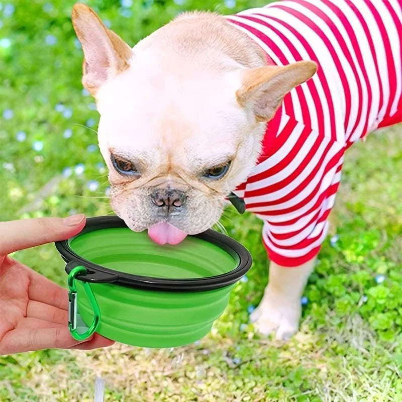 Portable Collapsible Silicone Pet Bowl for Dogs & Cats - Travel-Friendly, Lightweight, Easy to Clean