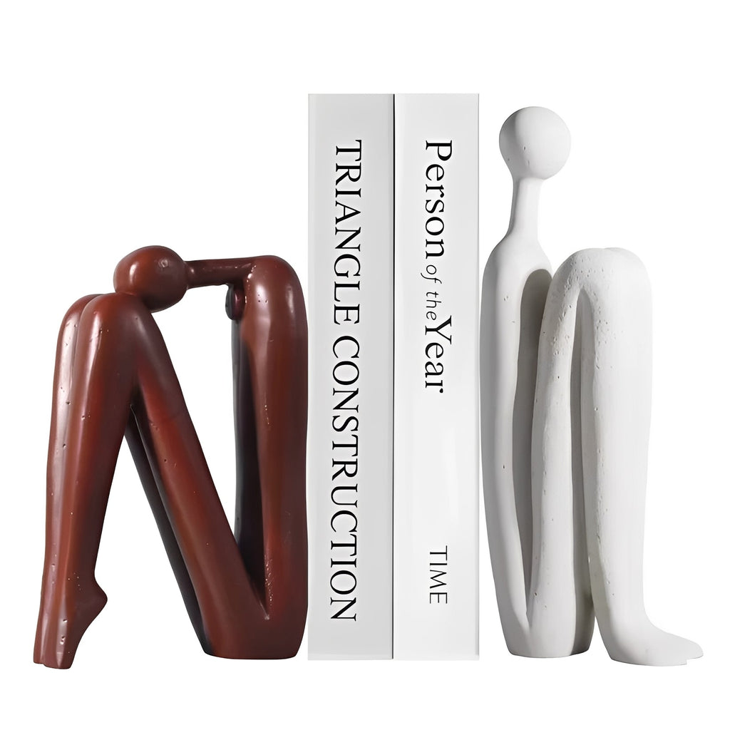 Elegant Polyresin Decorative Bookends - Set of 2 for Home & Office Organization