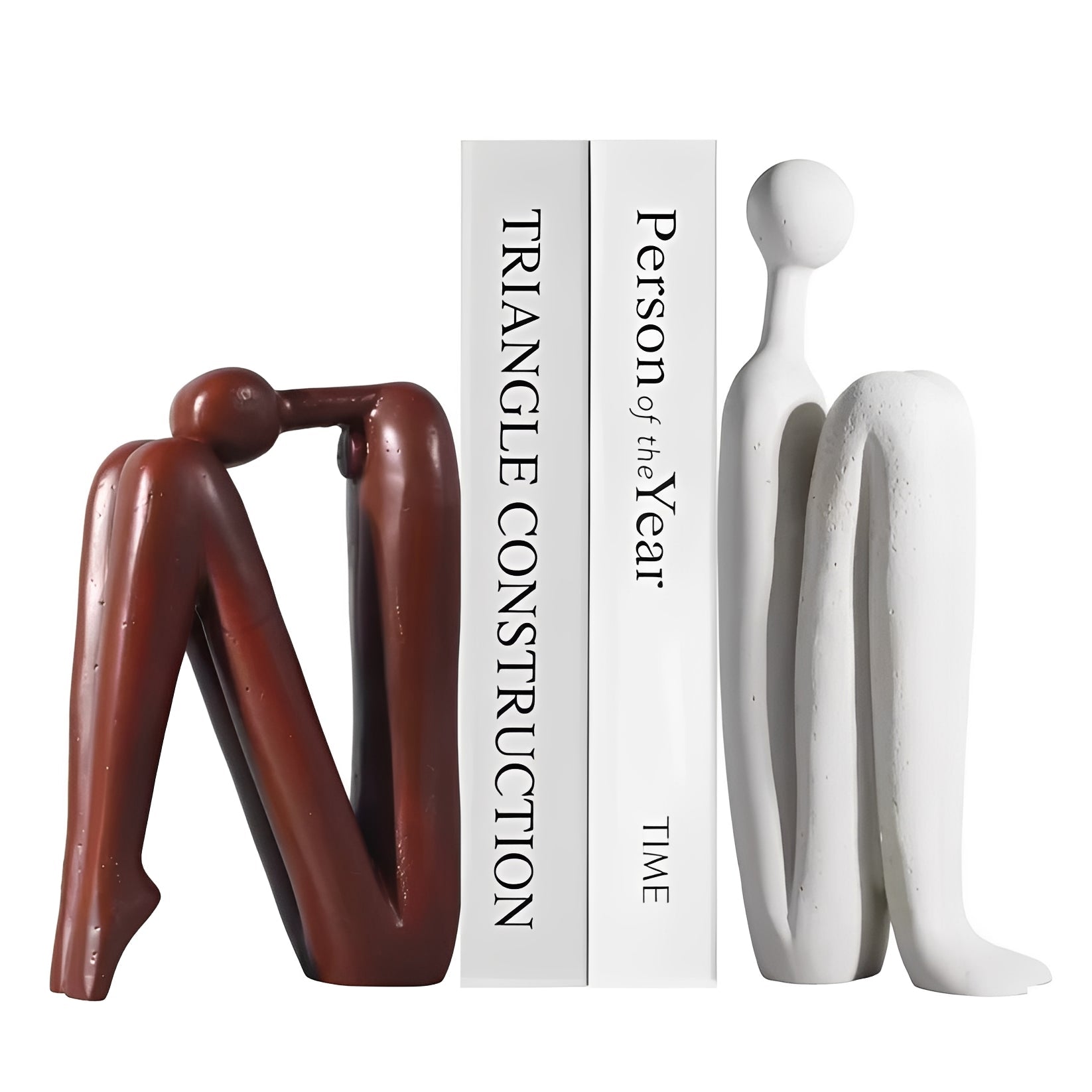 Elegant Polyresin Decorative Bookends - Set of 2 for Home & Office Organization