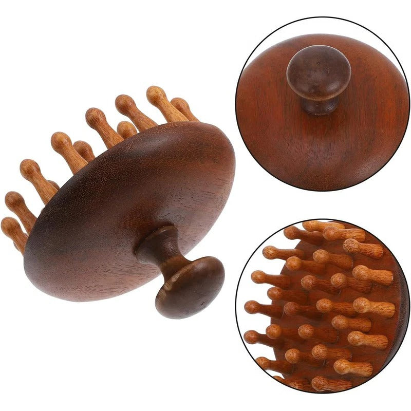 Sandalwood Wide Tooth Comb with Rounded Tips - Gentle Hair Detangling & Care Tool