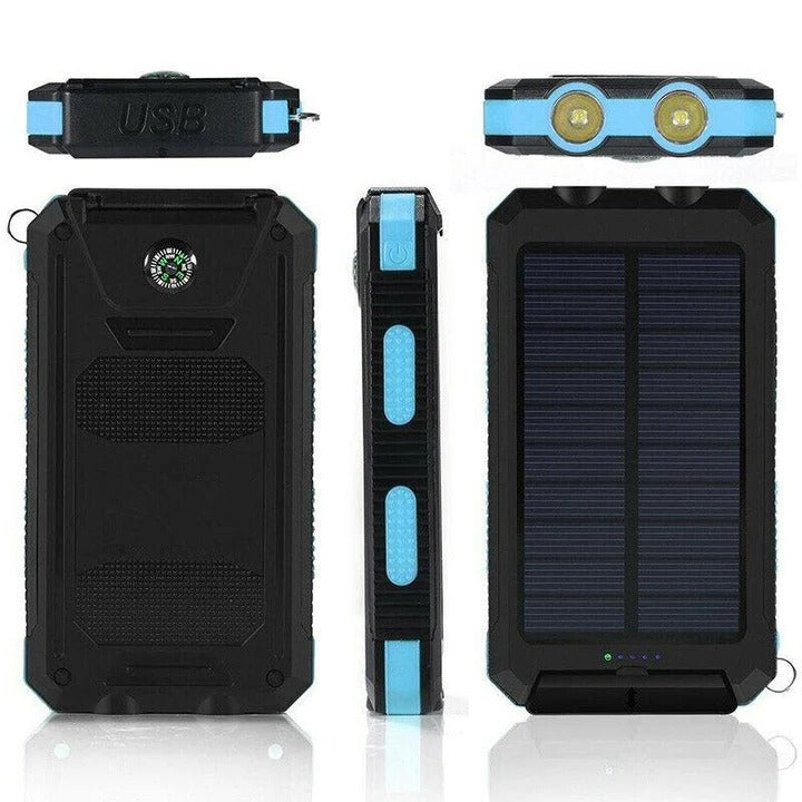 Waterproof Solar Power Bank Charger - Portable, Eco-Friendly, Fast Charging for Outdoor Adventures