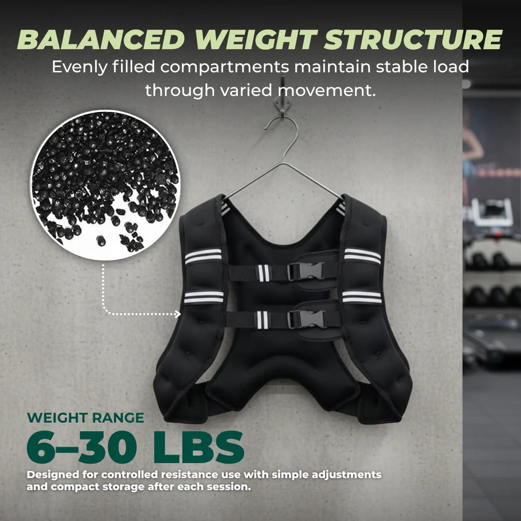 Adjustable Weighted Training Vest for Running - Breathable Channels & Reflective Stripes for Enhanced Comfort & Safety