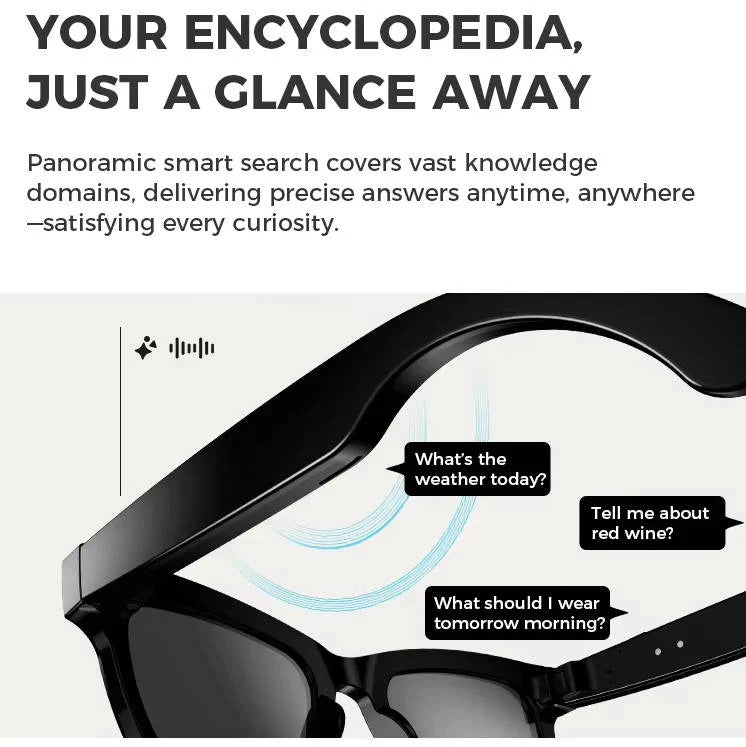 Smart Glasses with Integrated Video Camera & Bluetooth Audio - Stylish Wearable Tech for Hands-Free Recording & Streaming