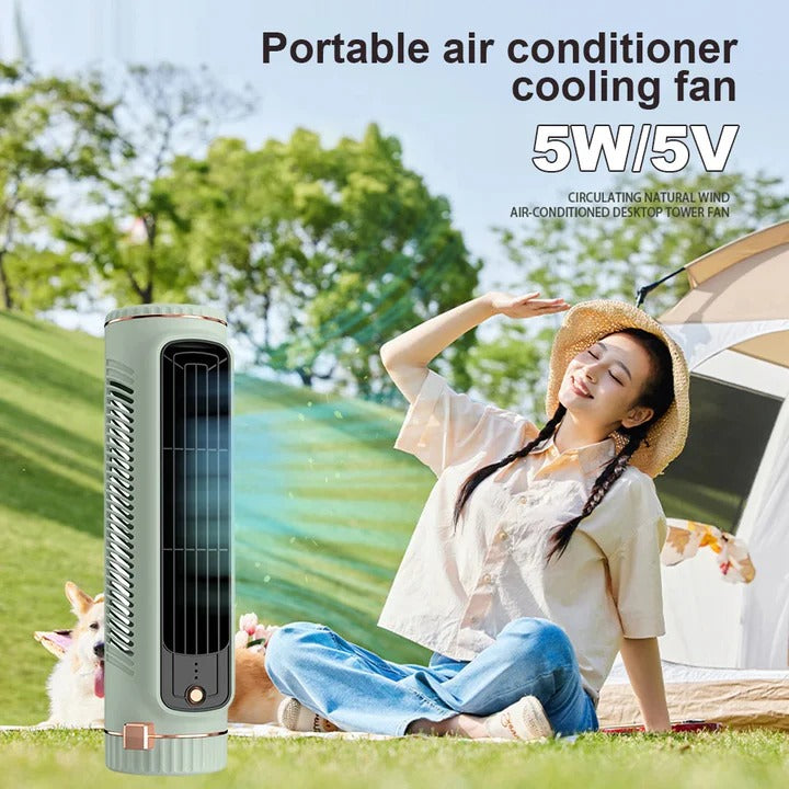 Sleek Bladeless Tower Fan - Modern Portable Cooling Solution for Home & Office