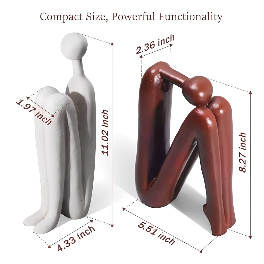 Elegant Polyresin Decorative Bookends - Set of 2 for Home & Office Organization