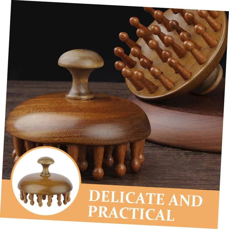 Sandalwood Wide Tooth Comb with Rounded Tips - Gentle Hair Detangling & Care Tool
