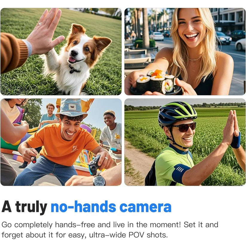 4K Magnetic Action Camera for Cycling - 120° Wide Angle Lens, Waterproof & Lightweight