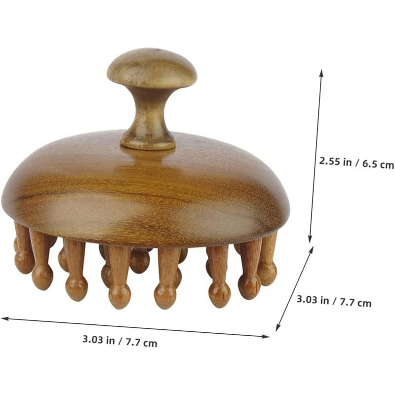 Sandalwood Wide Tooth Comb with Rounded Tips - Gentle Hair Detangling & Care Tool