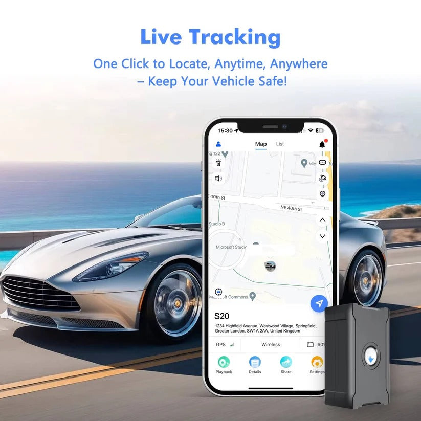 Real-Time Wireless GPS Vehicle Tracker with IoT SIM, Geo-Fencing, and Instant Alerts - Perfect for Fleet Management & Personal Security
