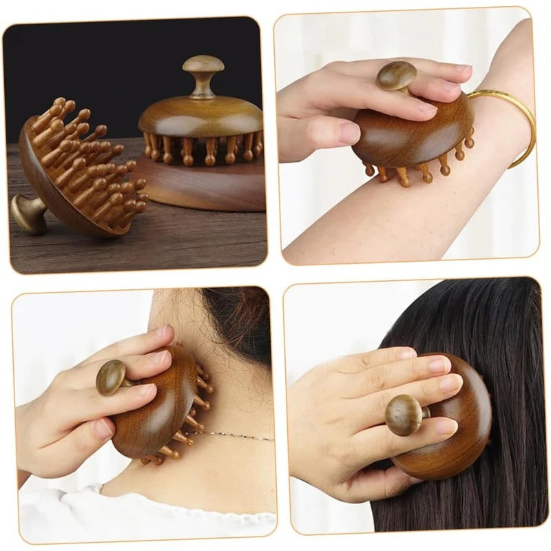 Sandalwood Wide Tooth Comb with Rounded Tips - Gentle Hair Detangling & Care Tool