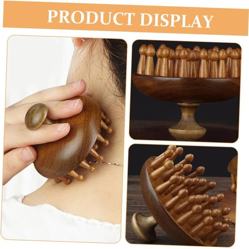 Sandalwood Wide Tooth Comb with Rounded Tips - Gentle Hair Detangling & Care Tool