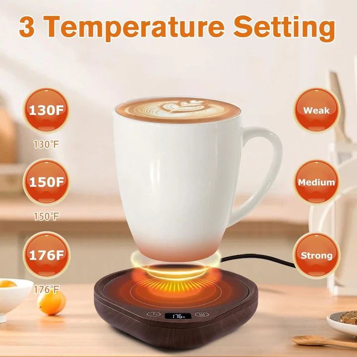 Desktop Coffee Mug Warmer Set with Premium Ceramic Mug - Perfect for Keeping Beverages Hot at Home or Office