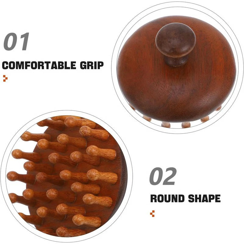 Sandalwood Wide Tooth Comb with Rounded Tips - Gentle Hair Detangling & Care Tool