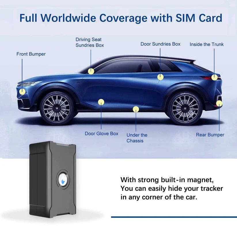 Real-Time Wireless GPS Vehicle Tracker with IoT SIM, Geo-Fencing, and Instant Alerts - Perfect for Fleet Management & Personal Security