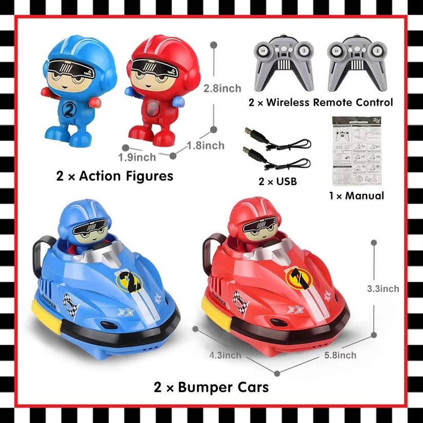 2-Pack Remote Control Bumper Cars for Kids with Eject Feature - Fun & Exciting RC Toy Set