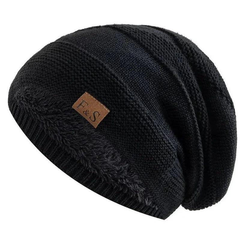 Men's Acrylic Knit Slouch Beanie - Warm Winter Hat for Cold Weather Comfort