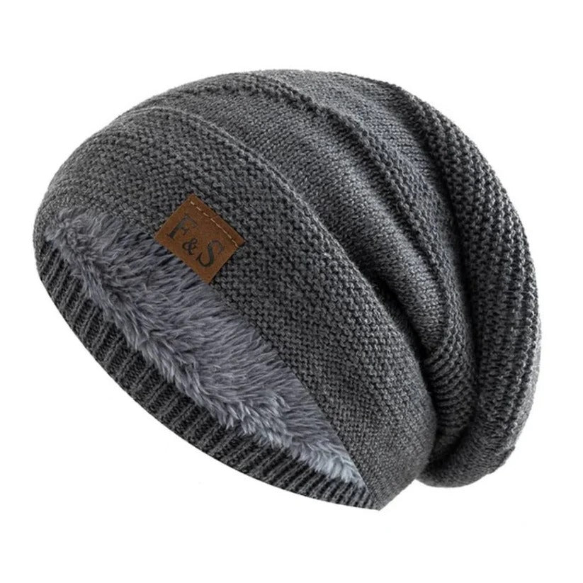 Men's Acrylic Knit Slouch Beanie - Warm Winter Hat for Cold Weather Comfort