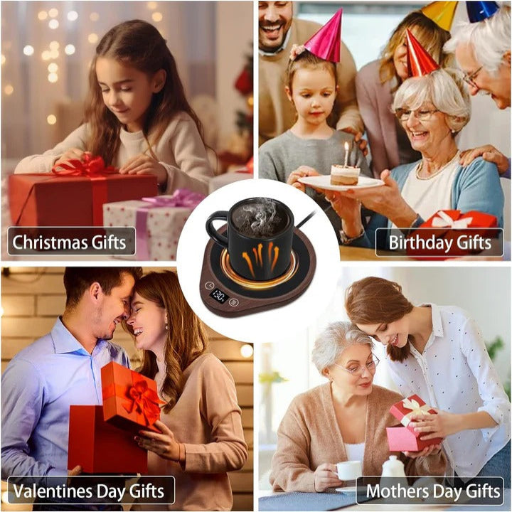 Desktop Coffee Mug Warmer Set with Premium Ceramic Mug - Perfect for Keeping Beverages Hot at Home or Office