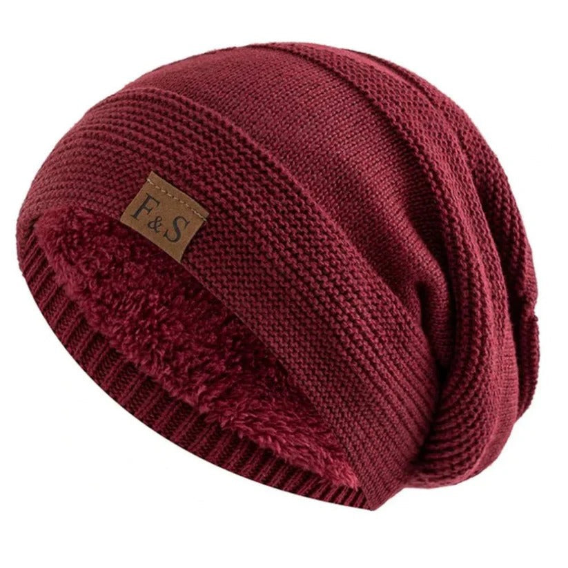 Men's Acrylic Knit Slouch Beanie - Warm Winter Hat for Cold Weather Comfort