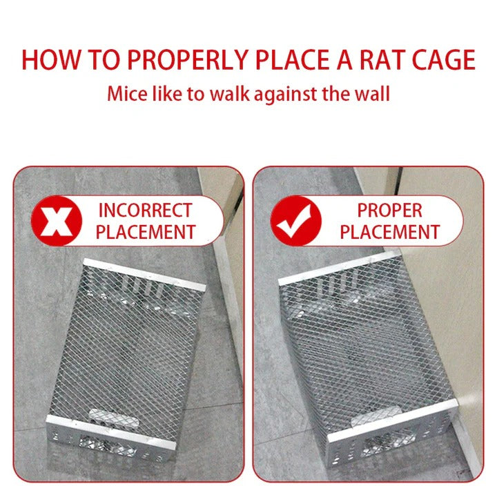 Reusable Sliding Door Rodent Cage with One-Way Entry - Humane Trap for Mice, Rats & Small Pests