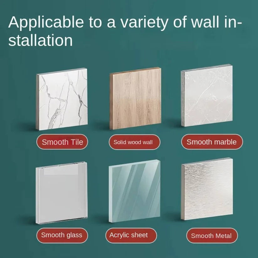 No Drill Adjustable 360° Shower Head Holder - Wall Mount Bracket with Strong Adhesive - Easy Installation