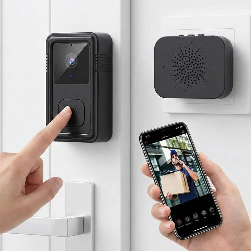 1080P HD Wi-Fi Video Doorbell with Two-Way Audio, Night Vision & Cloud Storage – Smart Home Security Solution