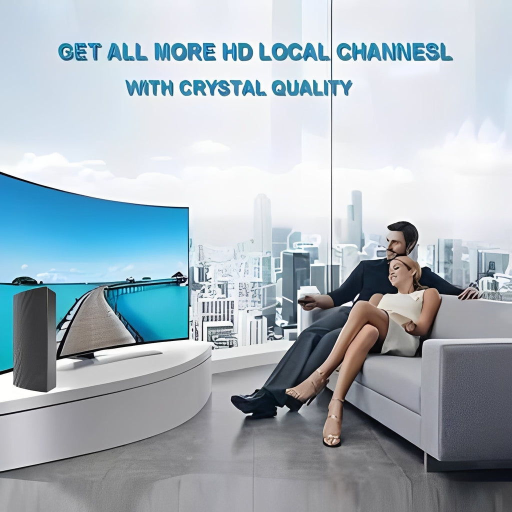 High-Performance Digital TV Antenna for Superior Over-the-Air Broadcast Reception - HD Signal Booster, Easy Setup, Indoor/Outdoor Use