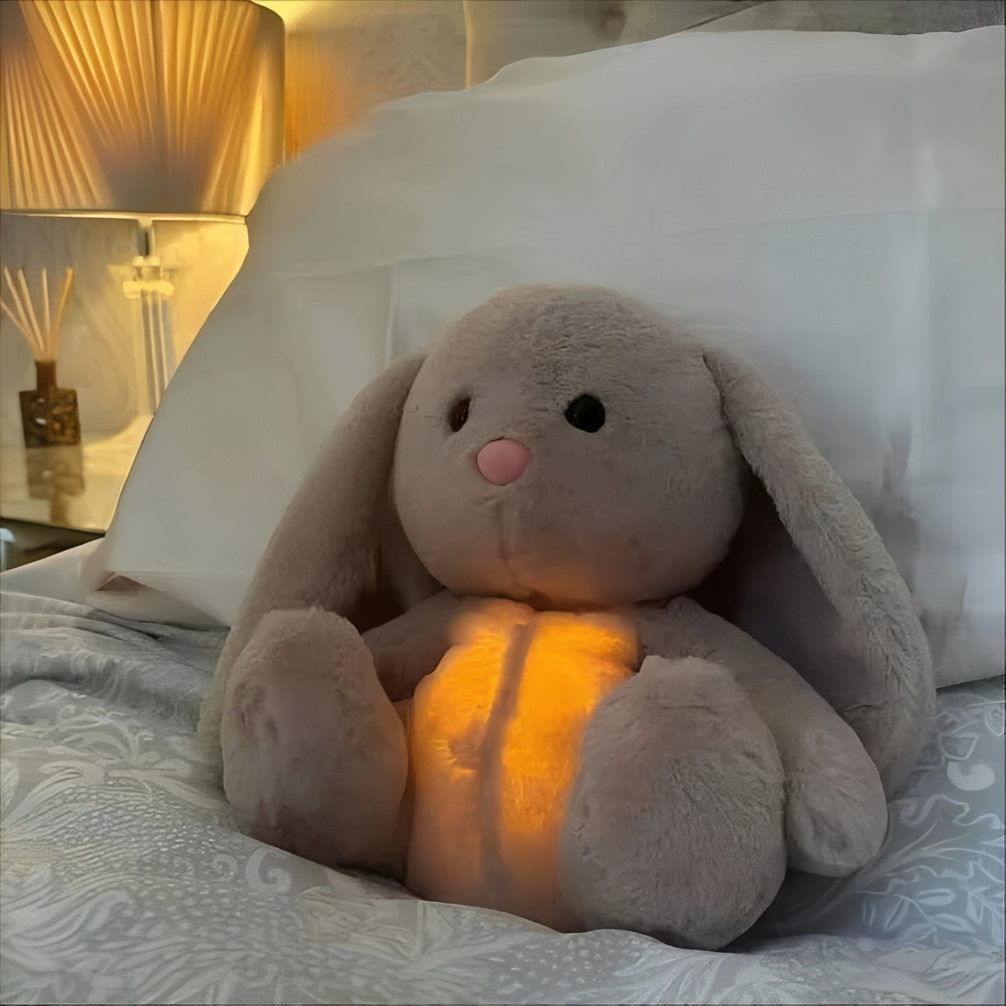 Breathing Motion Stuffed Animal Bunny - Realistic Cuddly Plush Toy for Kids