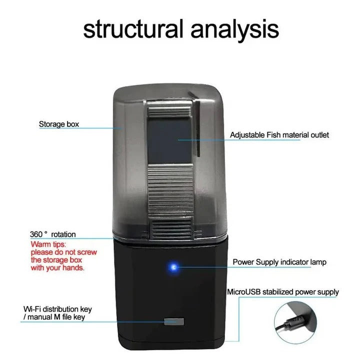 Smart Automatic Fish Feeder with Remote Scheduling & Custom Feeding Times - Ideal for Aquariums