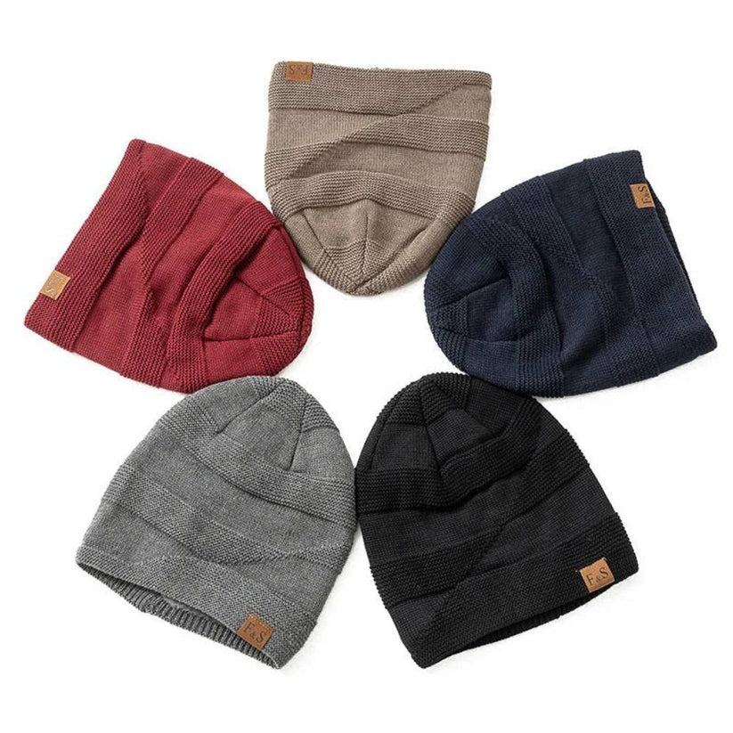 Men's Acrylic Knit Slouch Beanie - Warm Winter Hat for Cold Weather Comfort