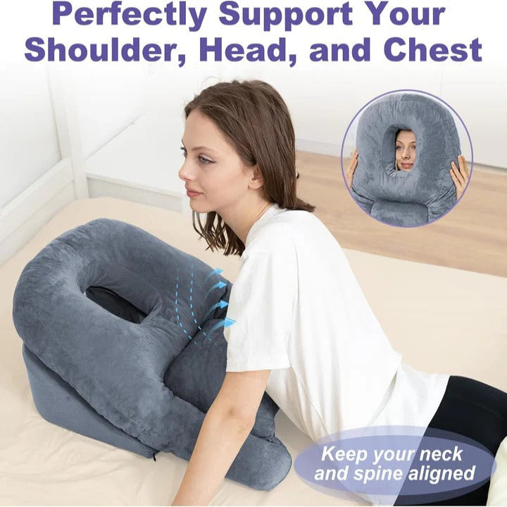 Face Down Recovery Pillow with Cavity Opening - Comfortable Support for Post-Surgery Recovery and Facial Treatments