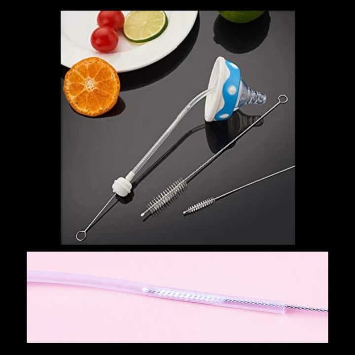 10-Piece Reusable Straw Cleaning Brush Set - Eco-Friendly Cleaning Tools for Stainless Steel, Silicone, and Glass Straws