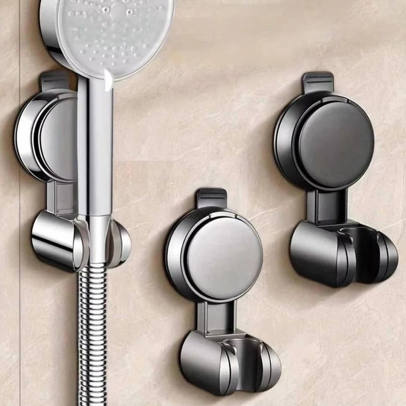 No Drill Adjustable 360° Shower Head Holder - Wall Mount Bracket with Strong Adhesive - Easy Installation