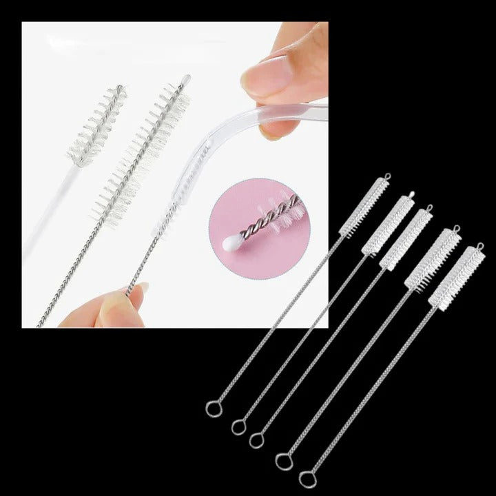 10-Piece Reusable Straw Cleaning Brush Set - Eco-Friendly Cleaning Tools for Stainless Steel, Silicone, and Glass Straws