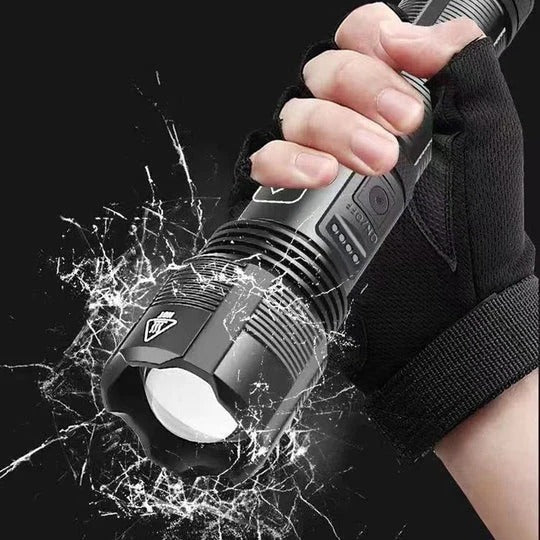 High-Performance Outdoor Water-Resistant LED Flashlight - Ultra Bright Illumination for Camping, Hiking, and Emergency Use