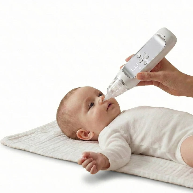 Rechargeable Electric Baby Nasal Aspirator - 3 Suction Modes & Soothing Music for Easy Congestion Relief