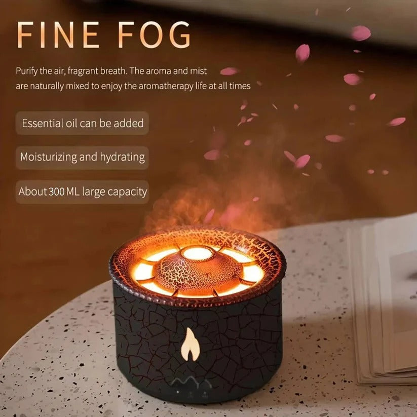 Volcano-Shaped Essential Oil Diffuser with LED Night Light & Remote Control – Aromatherapy Diffuser for Home & Office