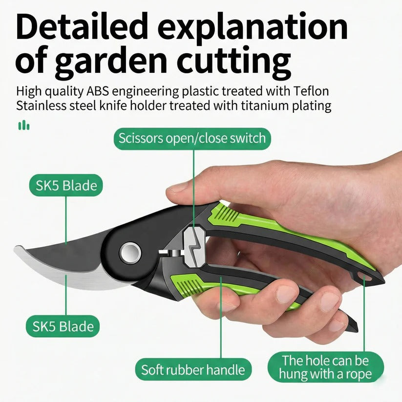 Premium Alloy Steel Pruning Shears - Durable Garden Cutting Tools for Branch Trimming & Horticulture