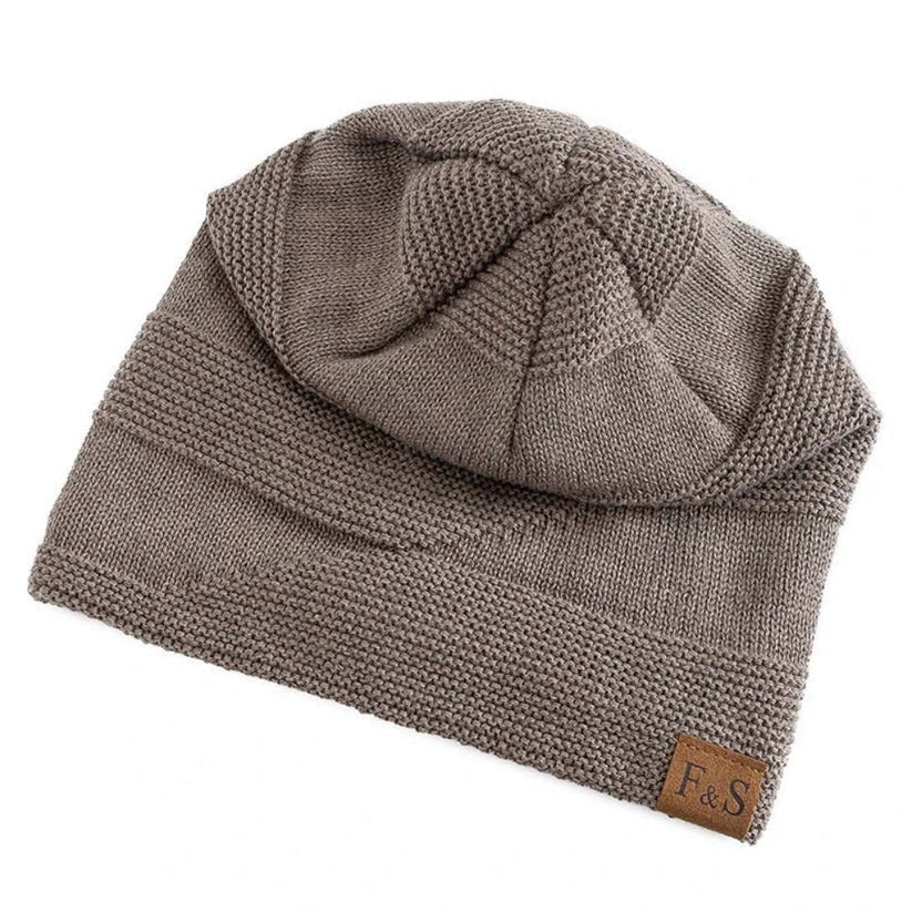 Men's Acrylic Knit Slouch Beanie - Warm Winter Hat for Cold Weather Comfort