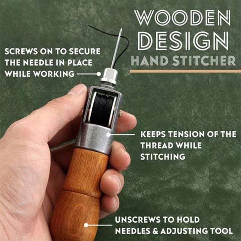 Premium Leather Stitching Awl Set - Includes Waxed Thread & Durable Steel Needles for DIY Leather Repair & Crafting Projects