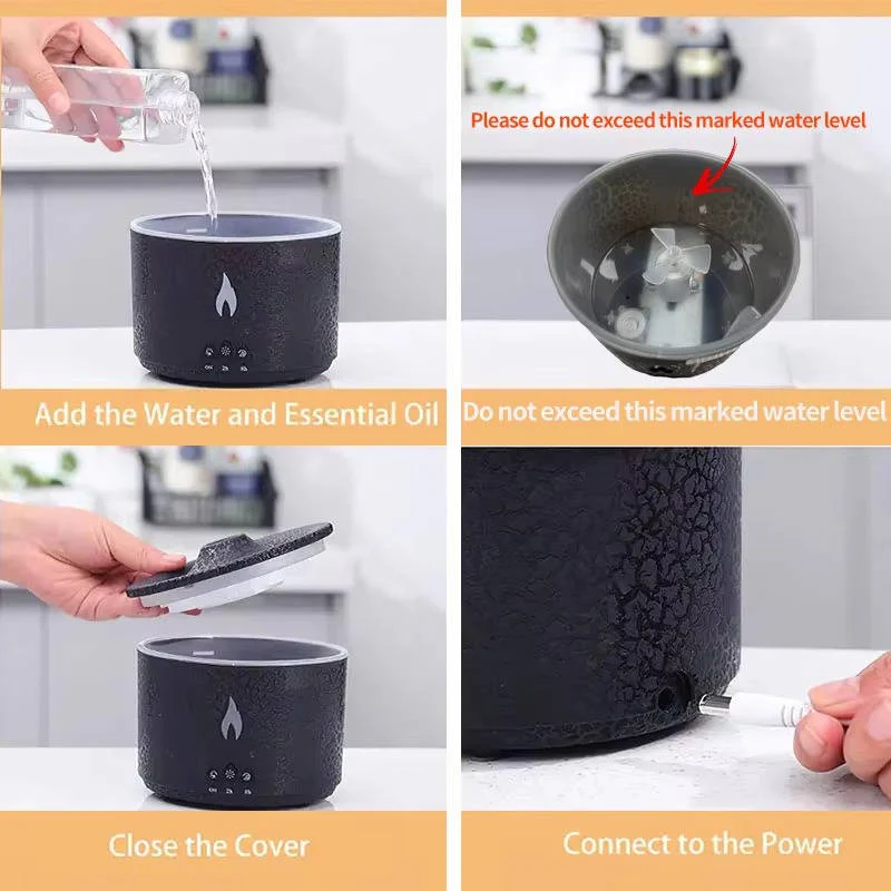 Volcano-Shaped Essential Oil Diffuser with LED Night Light & Remote Control – Aromatherapy Diffuser for Home & Office