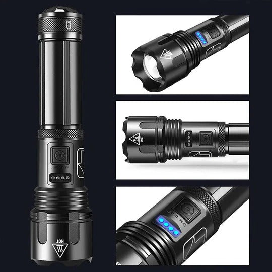 High-Performance Outdoor Water-Resistant LED Flashlight - Ultra Bright Illumination for Camping, Hiking, and Emergency Use