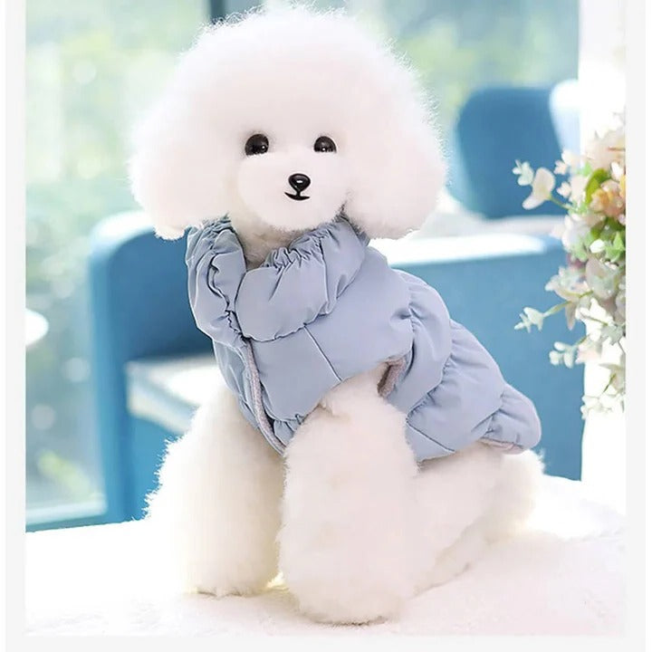 Winter Jacket for Dogs and Cats with Built-in Leash Ring - Warm, Stylish, and Functional Pet Outerwear
