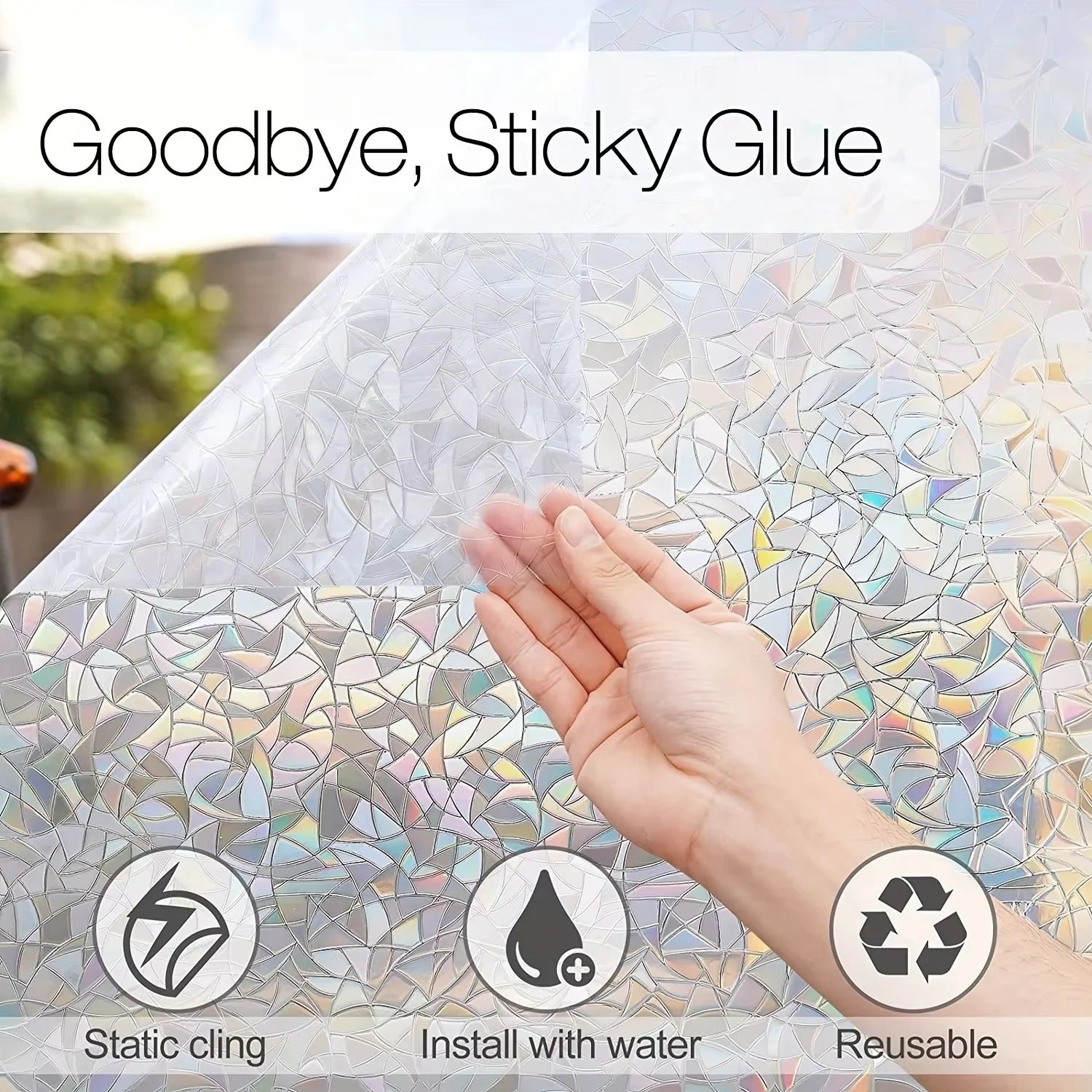 Rainbow Design Static Cling Window Film - Vibrant, Easy-to-Apply Decorative Privacy Film for Home & Office